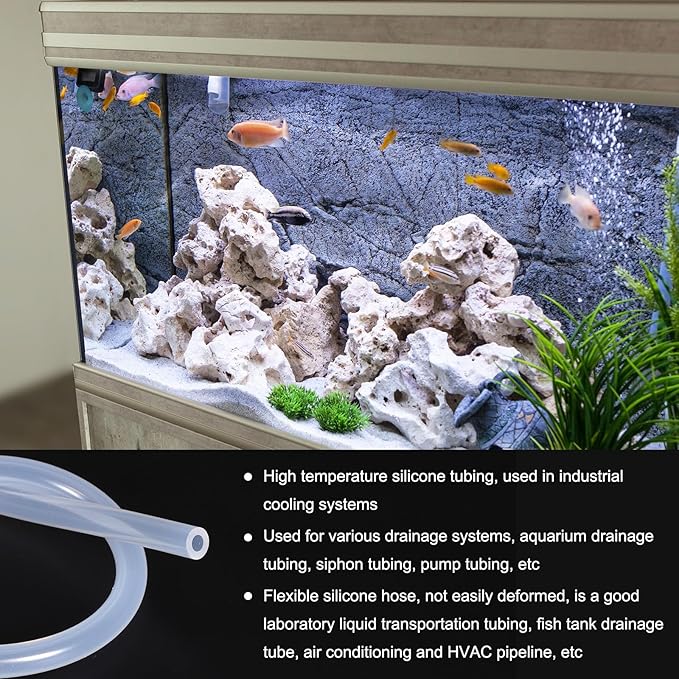 1 1/4" x 1 1/2" Clear Plastic PVC Tubing 5ft Flexible Vinyl Tube, [for Garden Irrigation, Water Hose, Fish Tank, Aquarium] - 31.8mm x 38.1mm-VerdiqueGarden