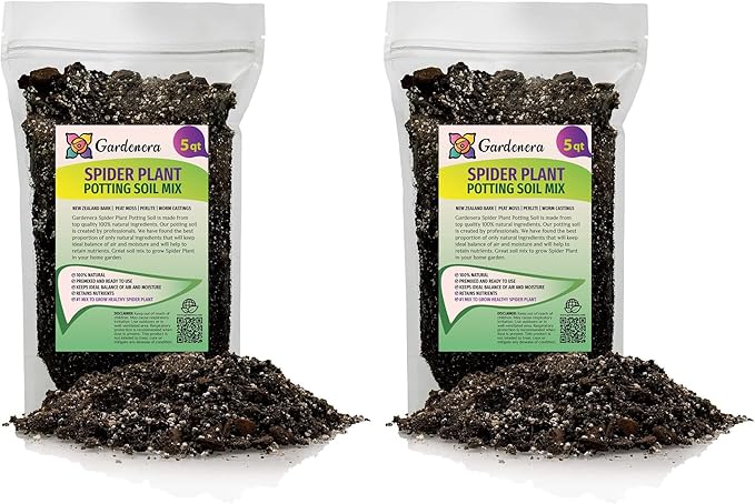 Premium Spider Plant Potting Soil Mix (2 Bags of 5 Quart)-VerdiqueGarden
