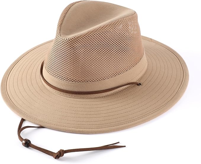 Home Prefer Cotton Summer Fedora Hat Wide Brim Sun Hats for Men Women UPF 50+ Sun Protection Cap for Fishing Hiking-VerdiqueGarden