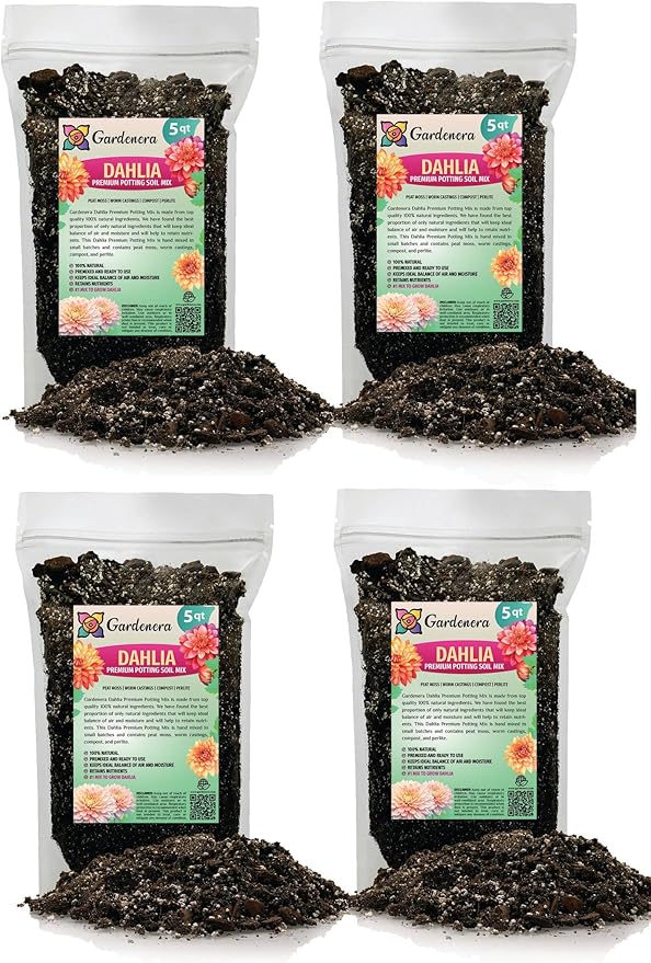 Premium Dahlia Potting Soil Mix - Ideal for Growing Vibrant and Healthy Dahlias - 20 Quart-VerdiqueGarden