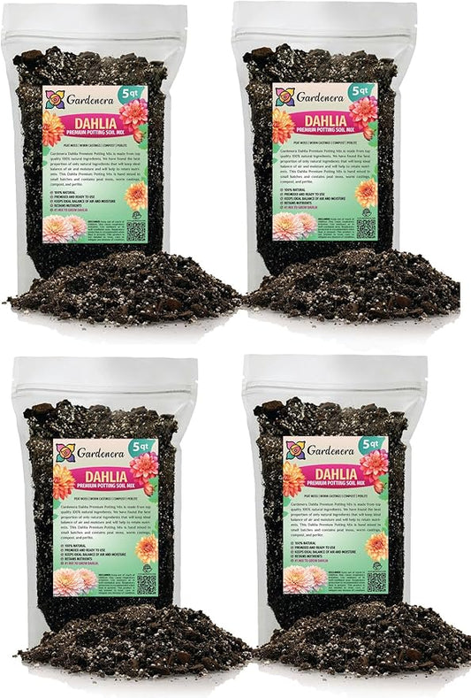 Premium Dahlia Potting Soil Mix - Ideal for Growing Vibrant and Healthy Dahlias - 20 Quart-VerdiqueGarden