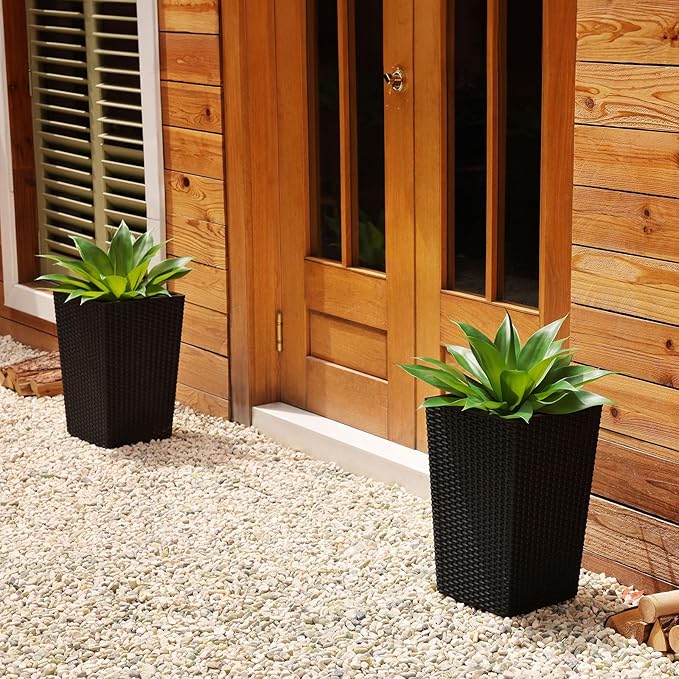 Artificial Plants Outdoor,UV-Resistant Fake Agave Succulent Plant 17 Inch Small Size Faux Succulents Stems for Indoor Realistic & Natural Home Decor Plants for Office Housewarming-VerdiqueGarden