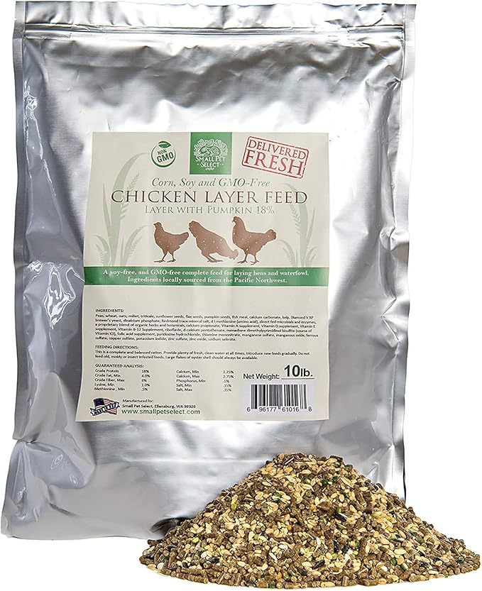 Small Pet Select Chicken Layer Feed, Non-GMO, Corn Free, Soy Free, 18% Protein,10 lb-VerdiqueGarden