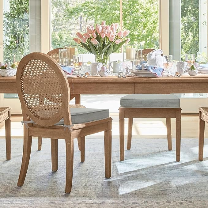 Outdoor Sunbrella Round Corner Seat Cushion, 17"x16"x2", Set of 4, Non Slip Seat Cushion Pads with Removable Cover for Patio Furniture, Garden Yard Lawn, Specrtum Pebble-VerdiqueGarden