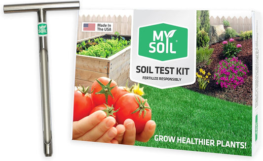 MySoil Test Kit Starter Pack, Unlock Your Lawn & Garden Potential, Complete & Accurate Nutrient and pH Analysis with Recommendations Tailored to Your Soil and Plant Needs | 1 Test Kit + 1 Soil Probe-VerdiqueGarden