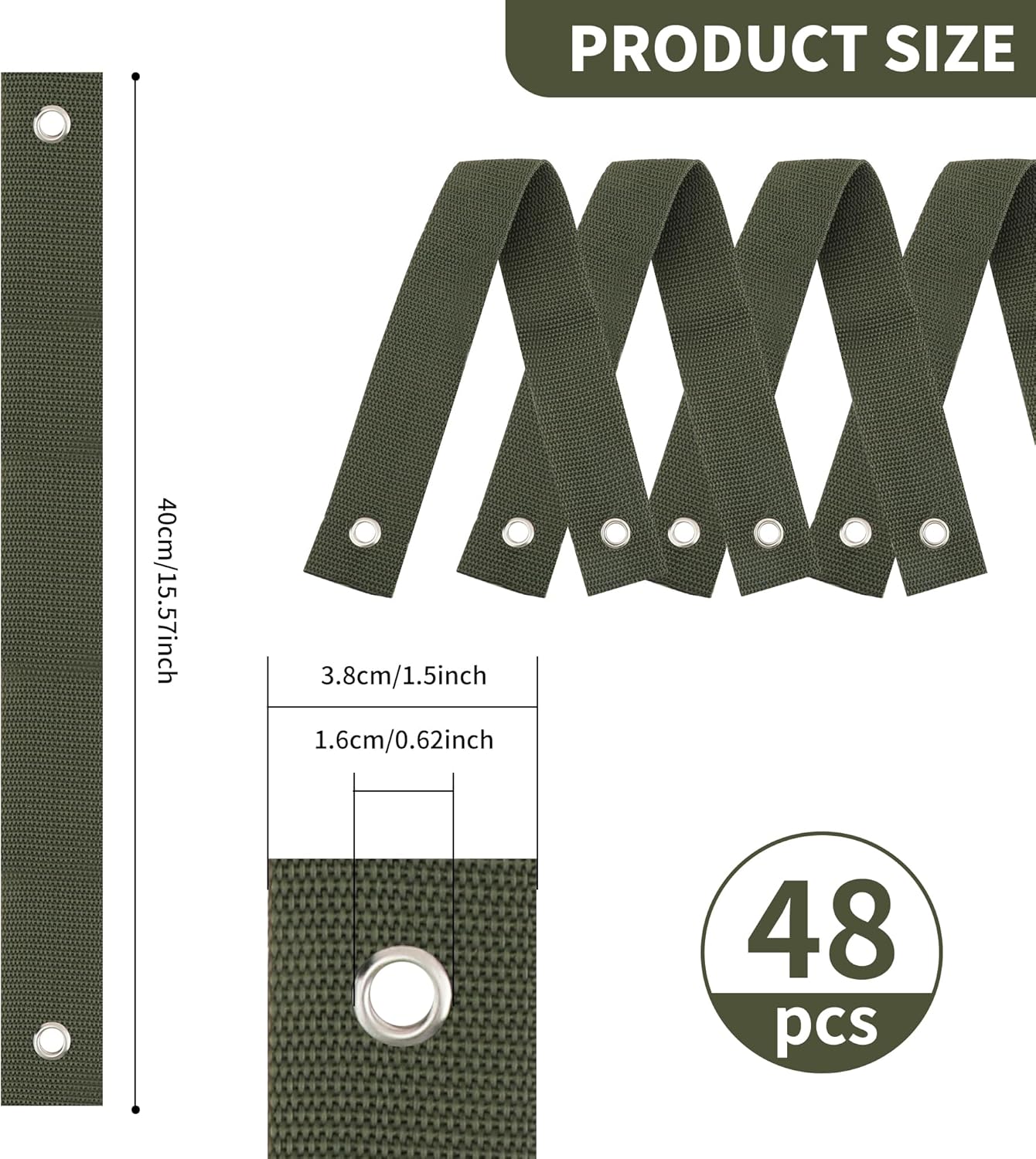 48 Pieces Tree Straps for Staking, 15.74 Inches Tree Support Straps with Grommet Heavy Duty Tree and Plant Supports Stakes for Straightening-VerdiqueGarden