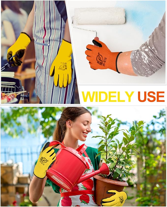 Nuogo 48 Pairs Gardening Gloves for Men Women Rubber Coated Safety Work Gloves Bulk for Gardening Construction Work-VerdiqueGarden