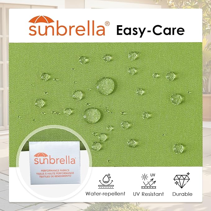 Outdoor Sunbrella Round Corner Seat Cushion, 17"x16"x2", Set of 4, Non Slip Seat Cushion Pads with Removable Cover for Patio Furniture, Garden Yard Lawn, Canvas Ginkgo-VerdiqueGarden