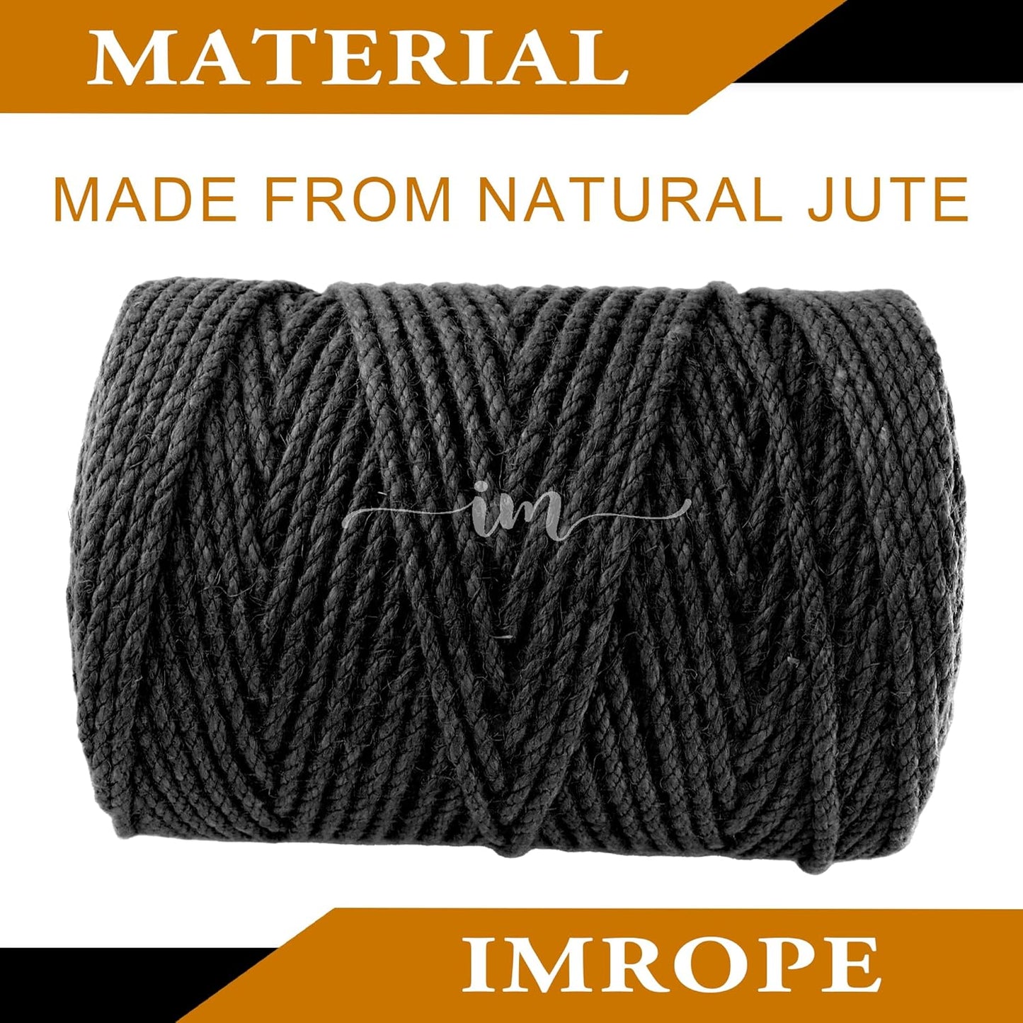 4mm x 500 Feet Black Jute Rope, Twine for Gardening Tomato Climbing Plant Tie Floristry Crafts Gift Wrapping Packing Decor-VerdiqueGarden