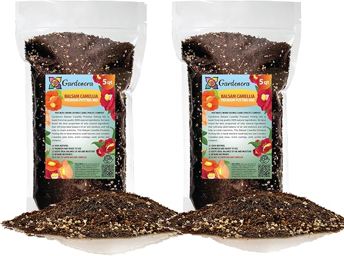 Premium Balsam Camellia Potting Soil Mix - Perfect Balance of Nutrients, Drainage, and Aeration for Thriving Blooms - 10 Quart-VerdiqueGarden