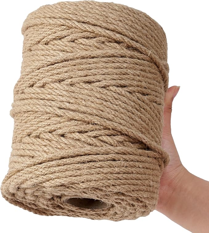 Natural Jute Twine,656 Feet 1/4 inch Hemp Twine Rope for Gift Wrapping Craft Plant Garden Christmas Handmade Arts Decoration Packing String Home Decor-VerdiqueGarden