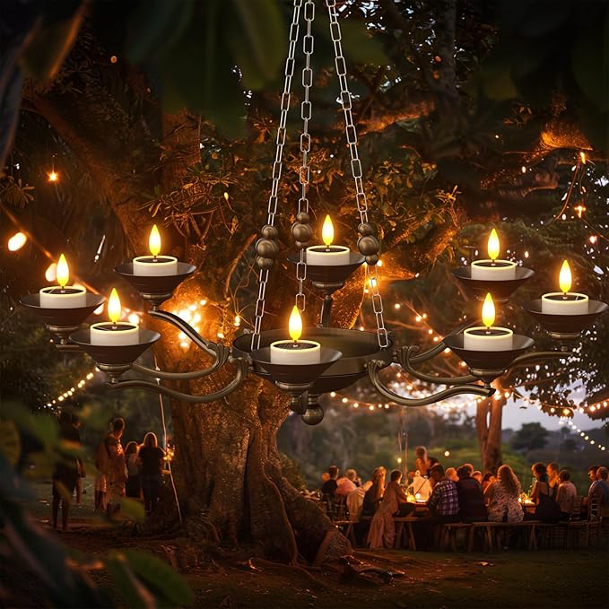 SoulBay Solar Tea Lights Outdoor Waterproof, 12 pcs 1.5" D x 2.1" Reusable Dusk to Dawn Flickering Small LED Tealight Candles, Flameless Votive Candle for Lanterns Patio Garden Camping Decor-VerdiqueGarden