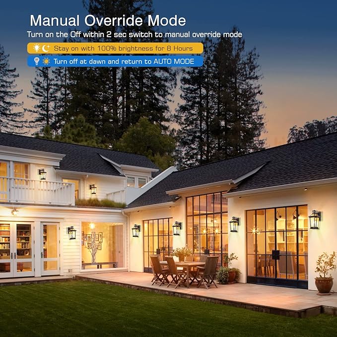 VIANIS Oil Rubbed Bronze Dusk to Dawn Motion Sensor Porch Light, Anti-Rust Aluminum Frame, Tempered Glass, 100% Weather Resistant, Easy Installation, Fits Standard E26 Bulbs-VerdiqueGarden