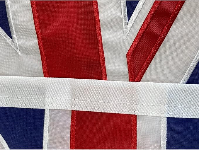 Homissor British Flag 12x18 Union Jack England Boat Flags Embroidered Sewn Stripes United Kingdom 1x1.5 UK Flag Heavy Duty Outdoor-VerdiqueGarden