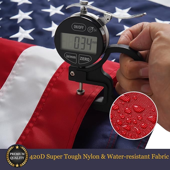 Homissor Folded 3x5 American Flag 420D Nylon Heavy Duty Outdoor Triangle Box Package USA US Flags Embroidered Stars Long Lasting for All Weather High Winds-VerdiqueGarden