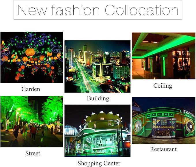 5050-60 Type AC 110-120V Green LED Strip Lights, Flexible/Waterproof/Dimmable/Multi-Modes LED Rope Light + 23 Keys Remote for Home/Garden/Building Decoration (98.4ft/30m, Green)-VerdiqueGarden