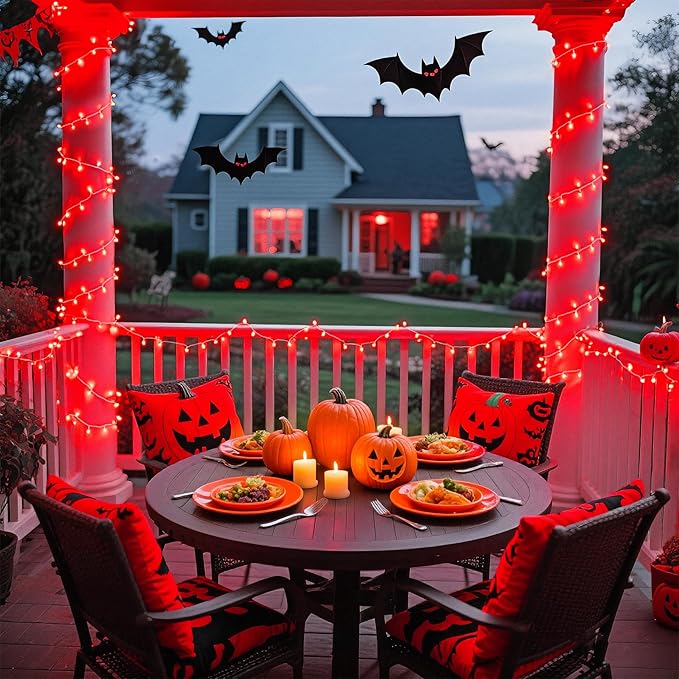 JMEXSUSS Red Christmas Lights Clear Wire, 66ft 200 LED Red Christmas String Lights Outdoor Indoor Plug in, 8 Modes Red String Twinkle Fairy Lights for Room Party Tree Decorations-VerdiqueGarden