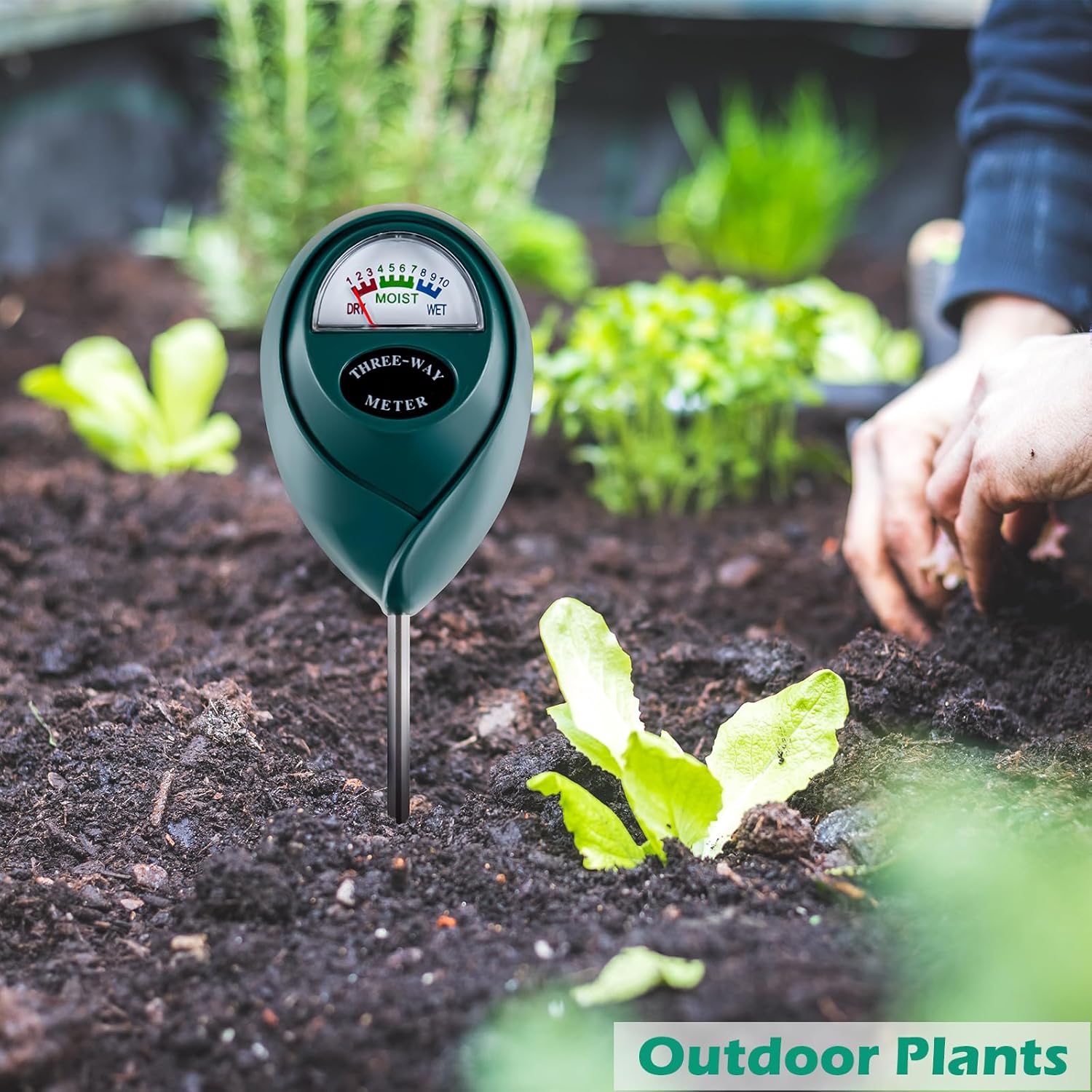 Tennedriv Green Long Probe Soil Moisture Meter for Outdoor Plants, Plant Water Meter for Outdoor Plants,Plant Moisture Meter for Indoor Plants and Outdoor Plants, No Batteries Required-VerdiqueGarden