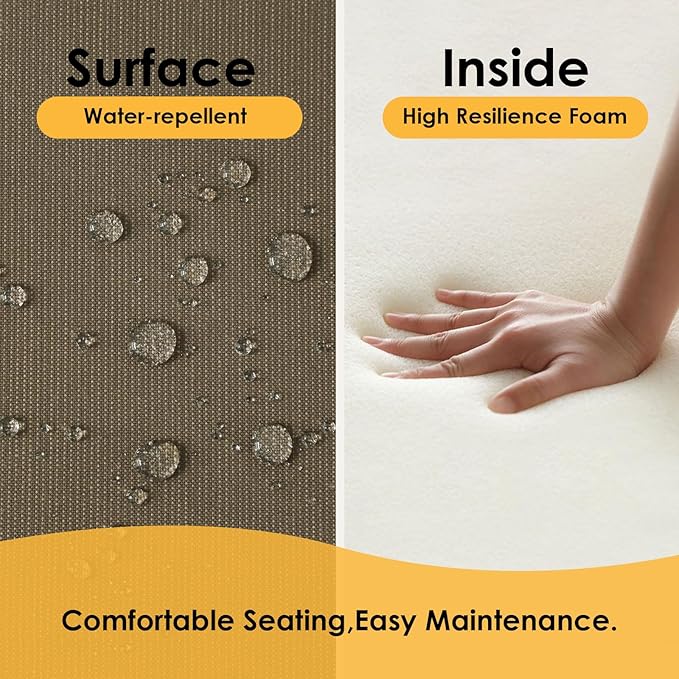 Outdoor Sunbrella Square Corner Seat Cushion, 19"x19"x3", Set of 4, Non Slip Seat Cushion Pads with Removable Cover for Patio Furniture, Garden Yard Lawn, Specrtum Caribou-VerdiqueGarden