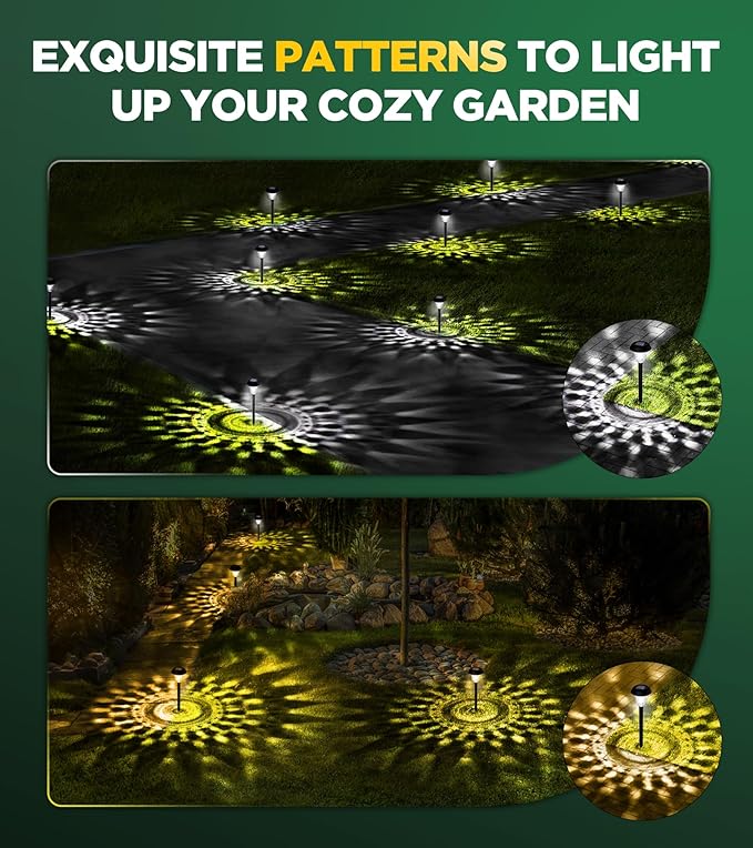 10 Pack Ultra Bright Solar Lights Outdoor Waterproof, from Dusk to Dawn Up to 12H Solar Light for Outside, Auto On/Off Solar Powered Garden Pathway Lights, Landscape Lighting (Cold White)-VerdiqueGarden