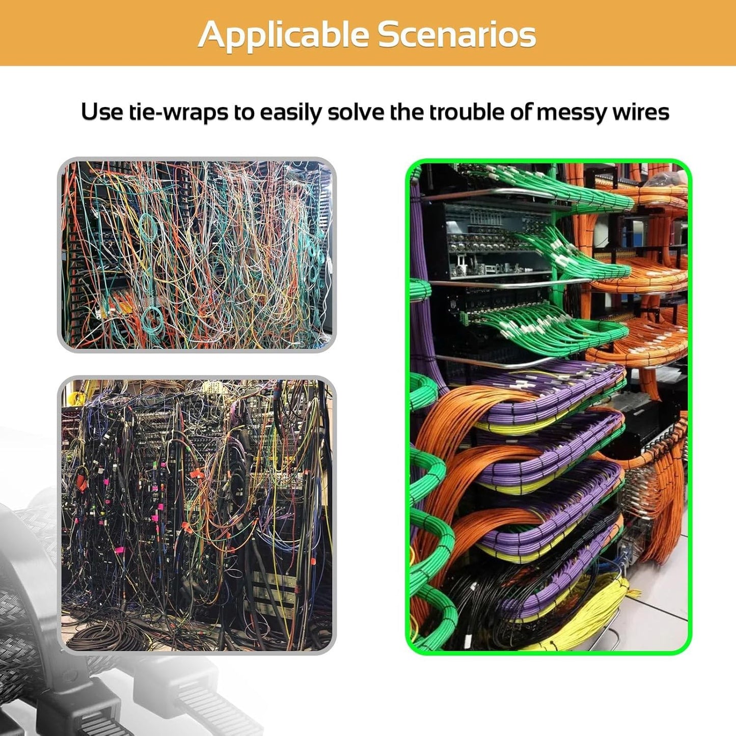 5000pcs 10Inch Black Cable Tie,Nylon Zip Ties,Industrial Grade,50 Pounds Tensile Strength,UV Resistant,Heavy Duty,for Home,Garden Trellis,Office,Garage and Workshop-VerdiqueGarden