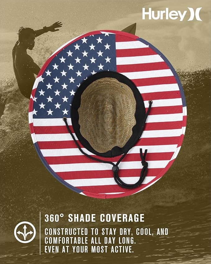 Hurley Men's Straw Hat - Bayside Lifeguard Straw Sun Hat-VerdiqueGarden