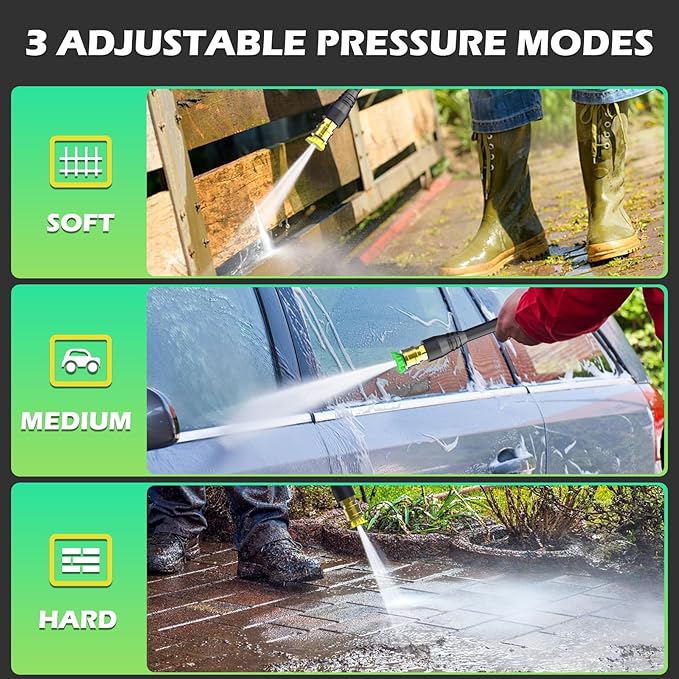 Pressure Washer, 5000PSI 3.2GPM Adjustable Touch Screen with 55FT Total Length 4 Nozzles for Driveways Cars-VerdiqueGarden