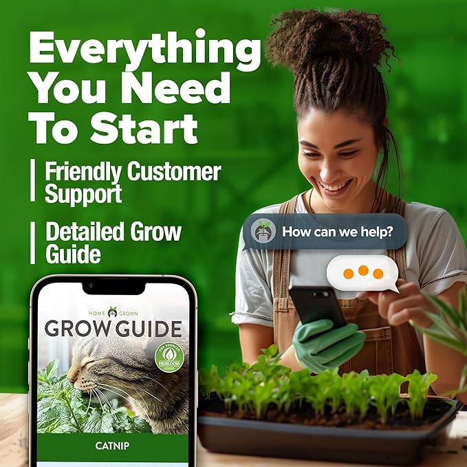 HOME GROWN 𝗨𝗦𝗔 𝗣𝗥𝗘𝗠𝗜𝗨𝗠 Catnip Seeds (Bulk Pack) 𝗡𝗢𝗡-𝗚𝗠𝗢 Heirloom Herb 2,116 Seeds - Indoor or Outdoor Seed - High-Germination Cat Nip - Cat Safe Plants (Nepeta cataria)-VerdiqueGarden