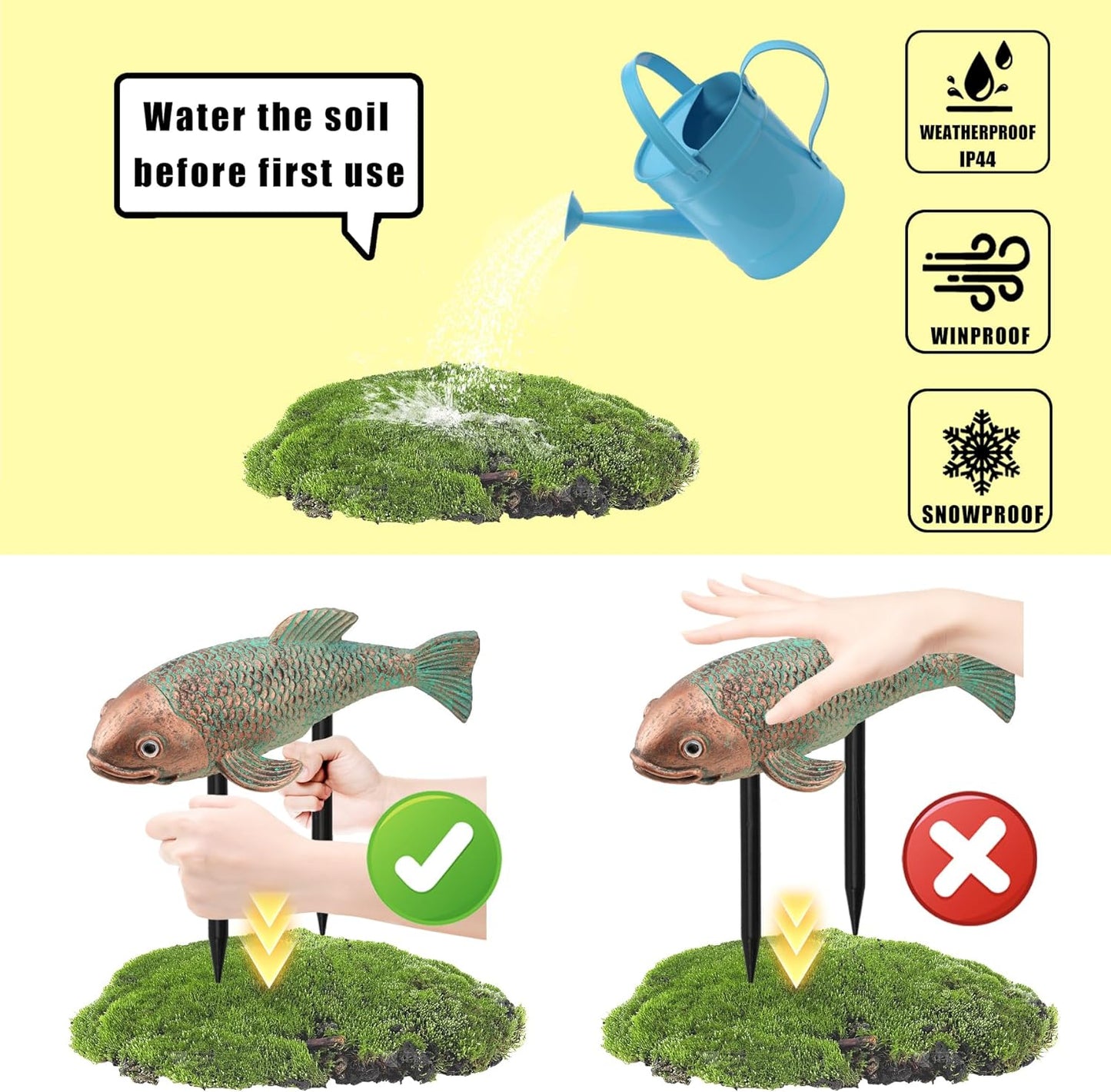 10.8" Resin Koi Pond Kit, 2Pcs Antique Koi Fish Garden Statues, Yard Pond Decor, Large Outdoor Statues Ornaments, Real Fish Sculpture Art, Garden for Outdoors-VerdiqueGarden