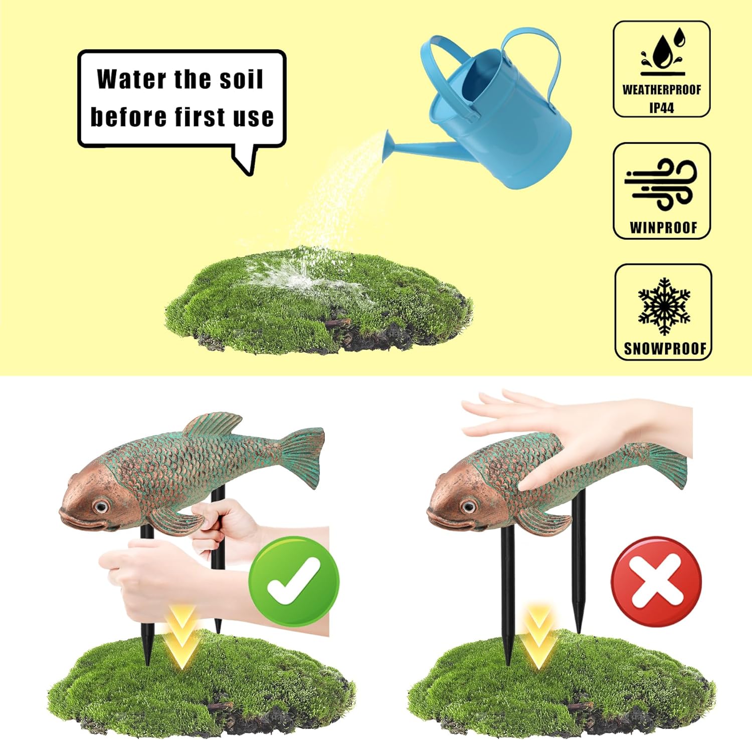 10.8" Resin Koi Pond Kit, 2Pcs Antique Koi Fish Garden Statues, Yard Pond Decor, Large Outdoor Statues Ornaments, Real Fish Sculpture Art, Garden for Outdoors-VerdiqueGarden