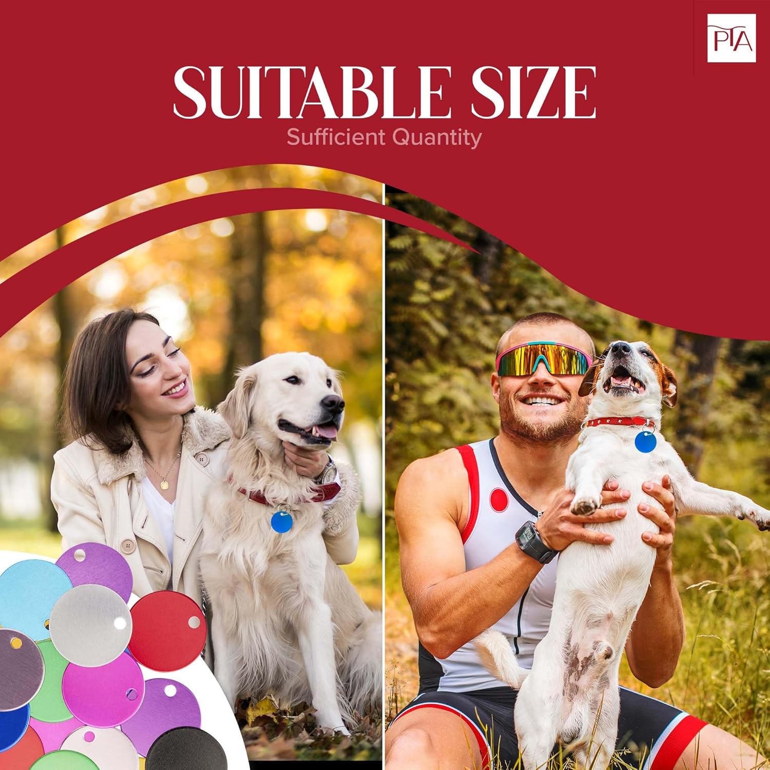 [Press TX Art] Multicolor Blank Discs Aluminum Tag Anodized Aluminum Stamping Blanks for DIY Decorative Craft Pet Dog ID Tags Blank with Ring (Round)-VerdiqueGarden