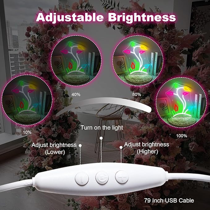 Flower Grasslands Neon Signs Tulips LED Neon Light for Wall Decor Flowers Shaped Light up Sign for Bedroom, Christmas Gift, Shop, Teen Room, lorists,Dormitory-VerdiqueGarden