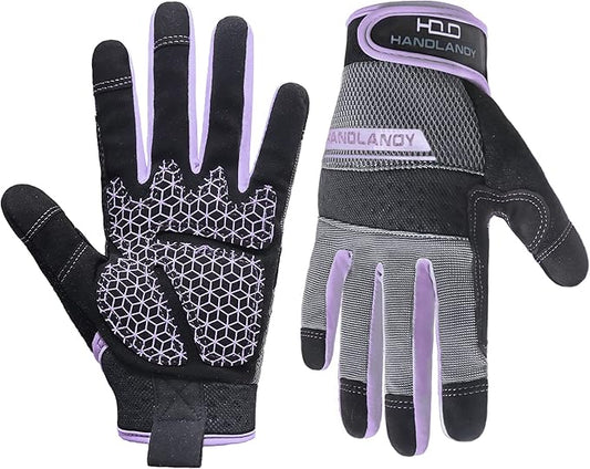 HANDLANDY Women Safety Work Gloves Utility Touch Screen Working Grip Glove for Yardwork Gardening Breathable Mechanic Gloves-VerdiqueGarden