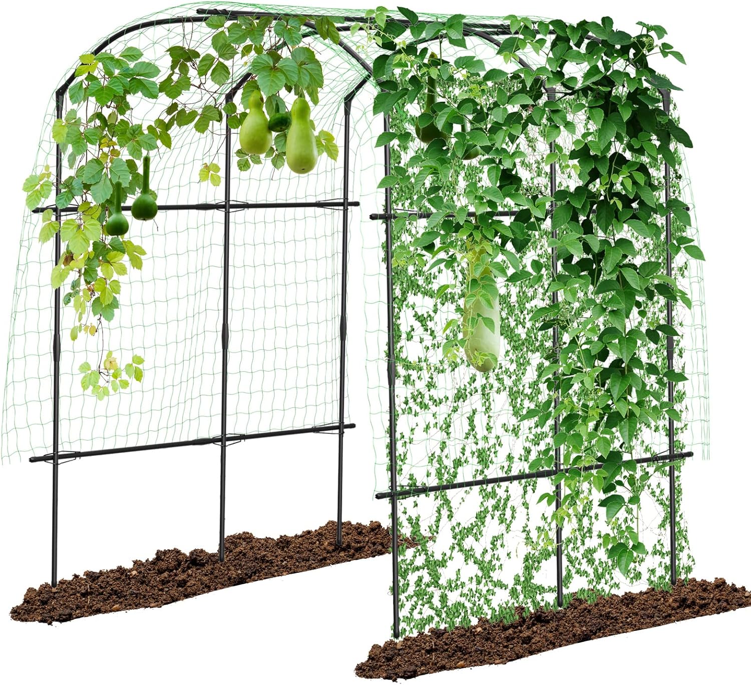 DoCred Tall Garden Arch Trellis for Climbing Plants, 87in Tall Metal Plant Support Trellis Archway for Climbing Vine Vegetable/Fruit/Flower Outdoor Yard Lawn Garden Arch Tunnel Trellis-VerdiqueGarden