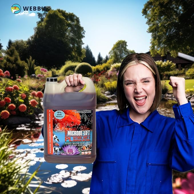 Webb's Water Gardens Microbe-Lift PL Beneficial Bacteria for Ponds and Water Features - Ideal for Wildlife and Aquatic Pets, 1.05 gallons-VerdiqueGarden