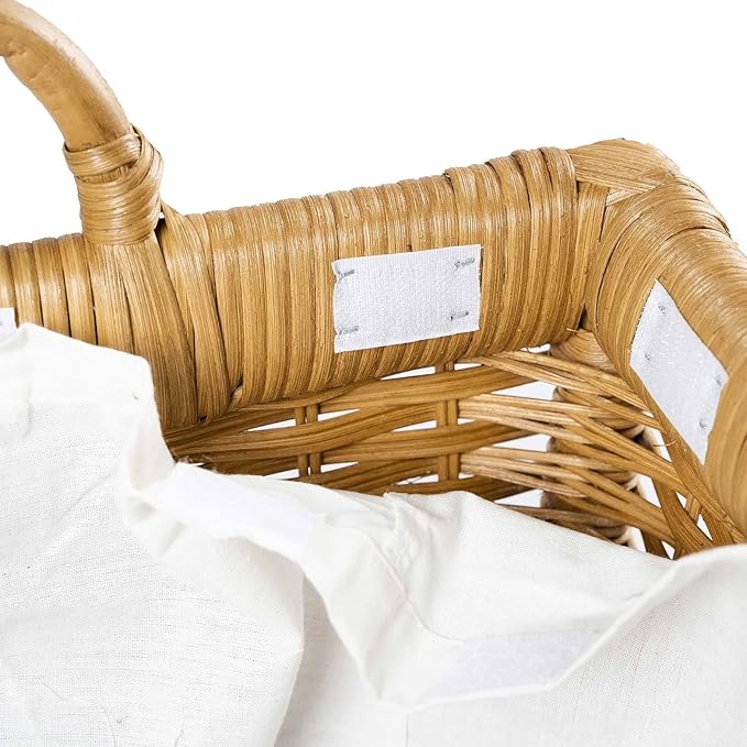 The Basket Lady Lift-Off Lid Wicker Storage Basket, Large, 24.5 in L x 18 in W x 17.5 in H, Sandstone-VerdiqueGarden