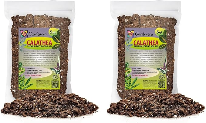 Calathea Plant Potting Soil - All-Natural Blend for Thriving Calathea Plants - Boosts Root Health and Distinctive Foliage - 10 Quart-VerdiqueGarden