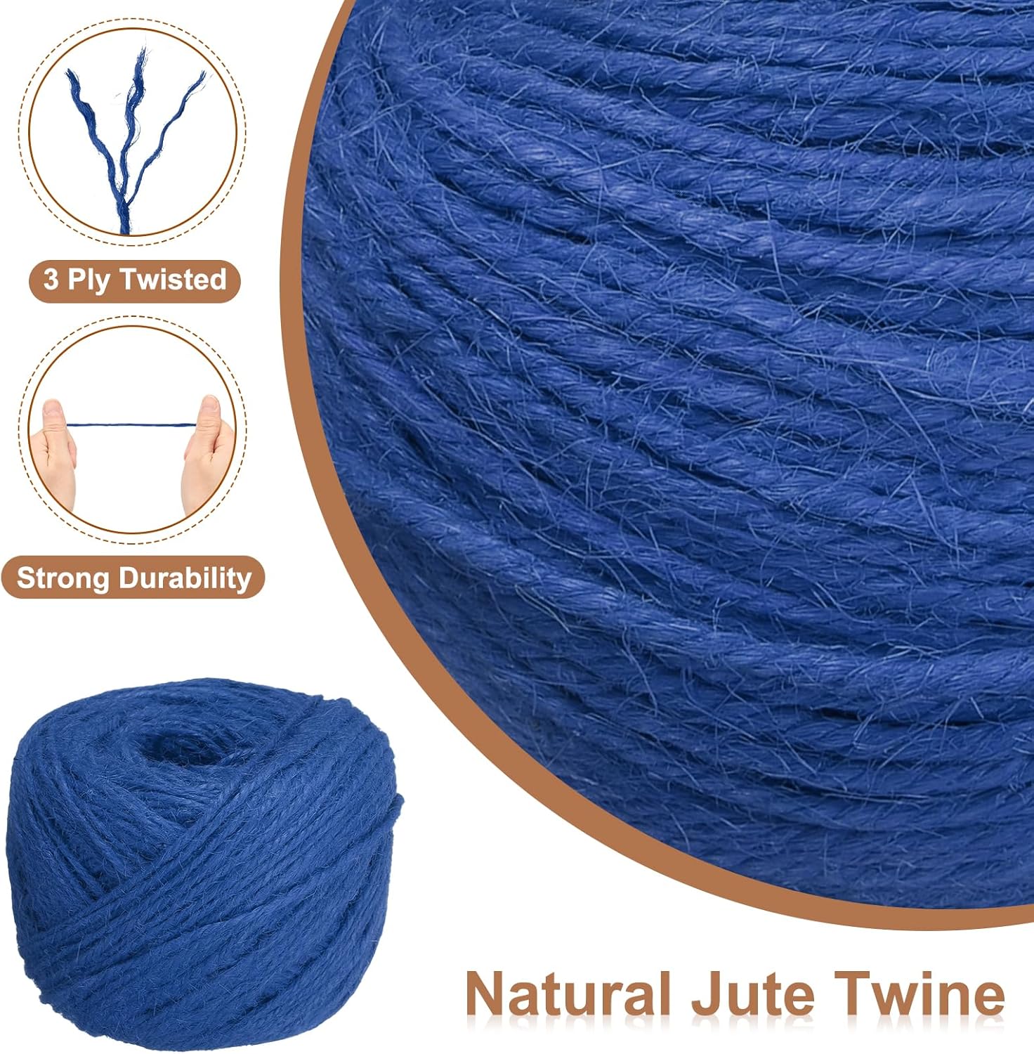 uxcell 328 Feet Natural Jute Twine String,2mm Thin Garden Twine Rope Colored Plant String Cord for DIY Art Crafts Gift Wrapping Decoration Packing Gardening Plant Hanger,Blue-VerdiqueGarden