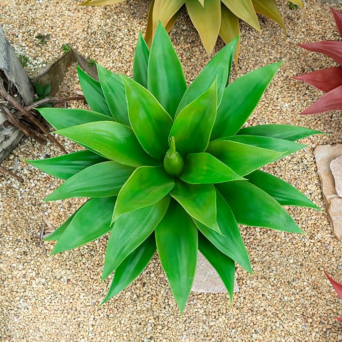 Fake Plants Artificial Agave Plants Indoor, UV Resistant Fake Agave Planters Outdoor Decorating.Artificial Plants for Outdoors Decor(1Pack,22') Spring Decorations for Home-VerdiqueGarden