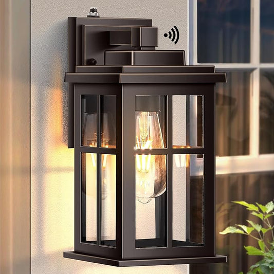 Dusk to Dawn Outside Lights for House, Oil Rubbed Bronze Anti-Rust Aluminum Exterior Lighting Fixtures, Easy-to-Install Waterproof Modern Outdoor Wall Light for Porch, Garage, Front Door-VerdiqueGarden