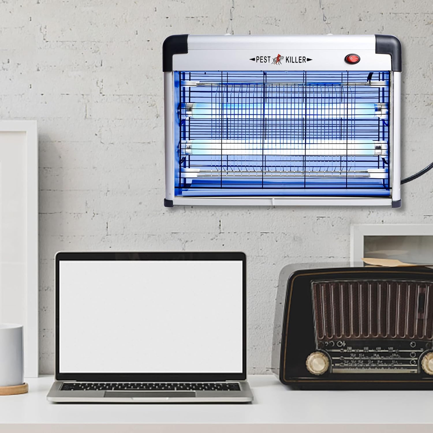 Electric Bug Zapper, Indoor Mosquito Killer with 20W Lamps 2800V Grid, Plug-in Hanging Insect Trap for Mosquito, Moth, Fly Killer Indoor Use-VerdiqueGarden