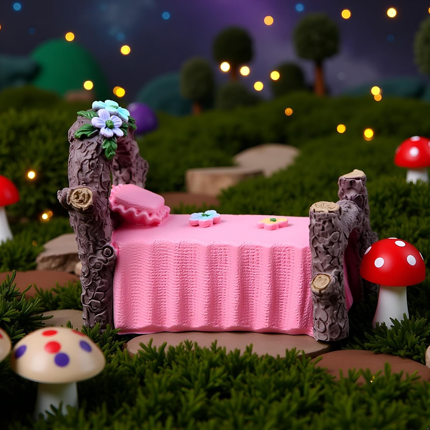 Kai Dream Miniature Fairy Garden Accessories, Resin Craft Flower Bed Figurine, 2.8 * 1.6 * 2.2 inches, Decorative Micro Landscape, Dollhouse Accessories-VerdiqueGarden