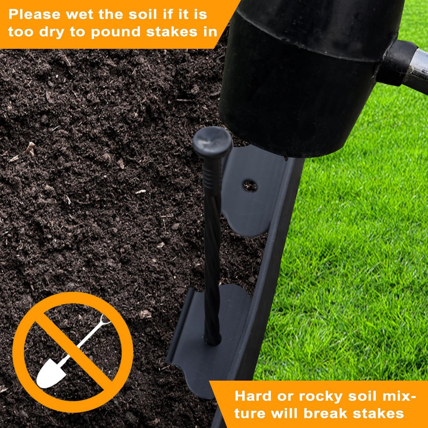 Hugeleaf Landscape Edging 2 Inch Tall, 30 Feet Garden Edging Border with 30pcs Stakes, Plastic Edging for Landscaping,Lawn,Flower Beds, Paver Edging (Black)-VerdiqueGarden