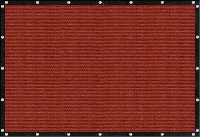 VICLLAX Shade Fabric Sun Shade Cloth with Every 2 FT Grommets for Patio Garden Pergola Cover Canopy 9x21 FT, Rust Red-VerdiqueGarden