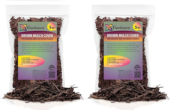 Brown Mulch - Retain Moisture and Suppress Weeds for a Thriving Landscape - 10 QUARTS-VerdiqueGarden