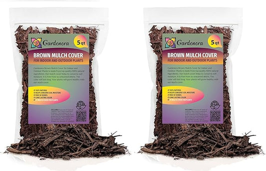 Brown Mulch - Retain Moisture and Suppress Weeds for a Thriving Landscape - 10 QUARTS-VerdiqueGarden
