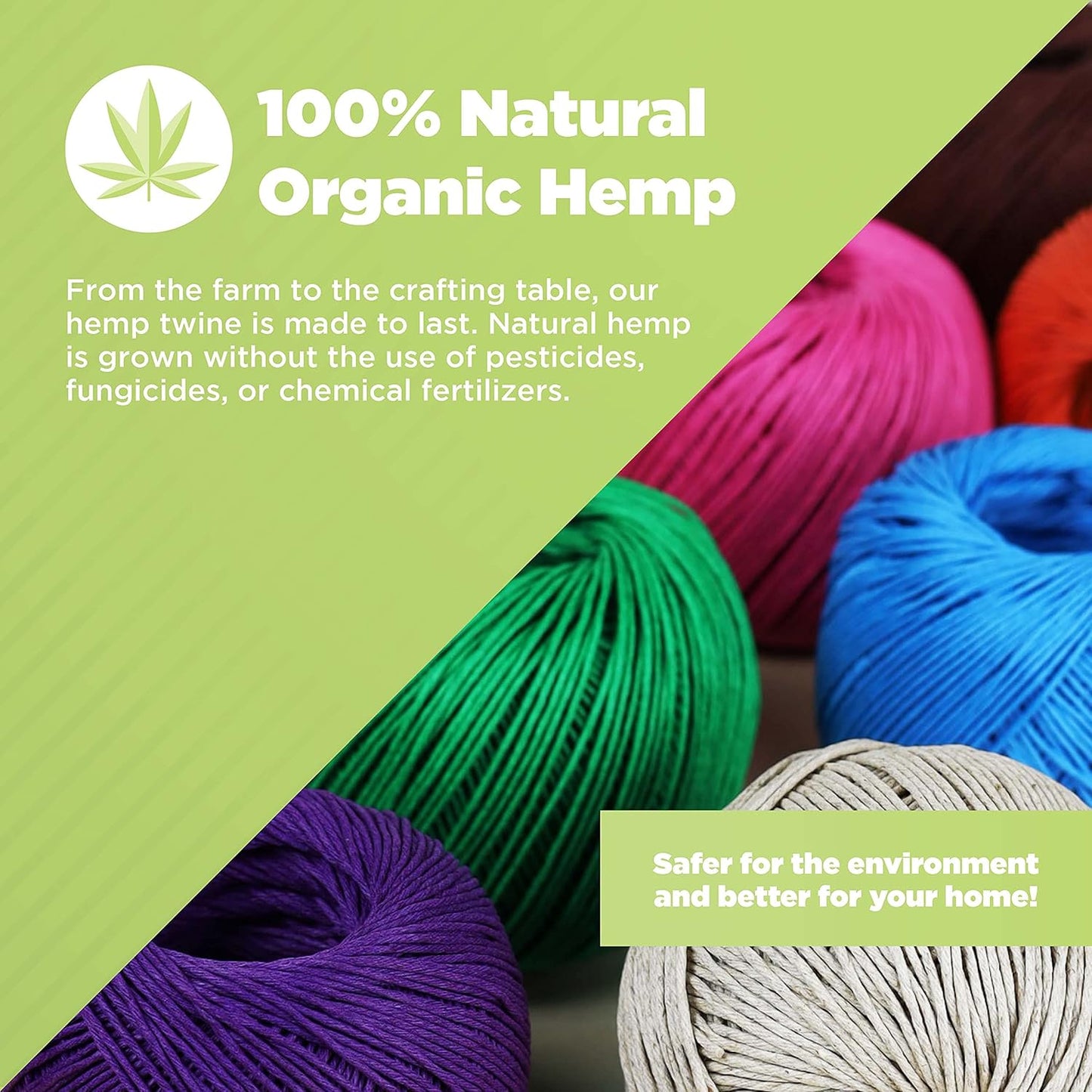Hemp Twine for Gardening - Twine for Crafts - Organic Natural Hemp String for Jewelry Making - Strong Durable Cord for Decoration, Macrame + Cooking - 1MM, 100G/430 Ft. - 20 lb. Test Strength - Pink-VerdiqueGarden