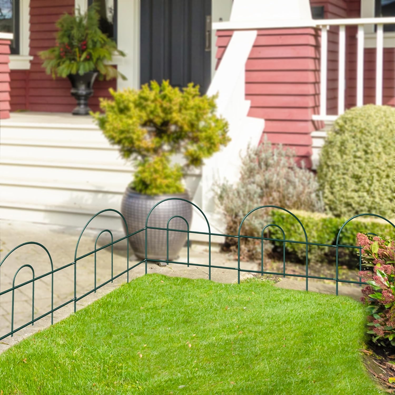 Decorative Garden Folding Border Fence, Metal Wire Edging Flower Fence Panel 18in X20ft Outdoor Patio Landscape-VerdiqueGarden