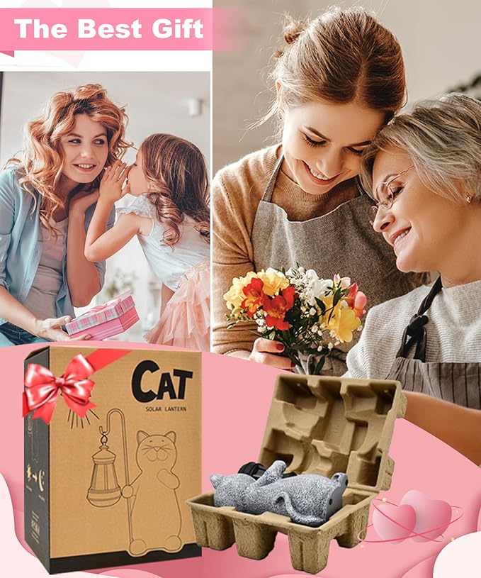 Solar Statue for Garden Decoration: Outdoor Sculpture for Yard Lawn Home House Balcony Patio - Unique Housewarming Gift for Lover Mom Women Grandma-VerdiqueGarden