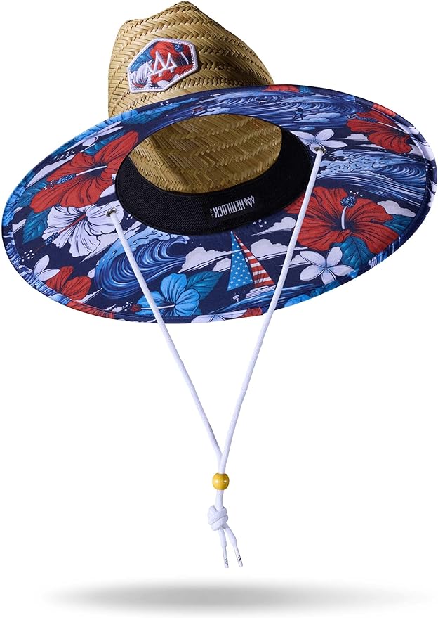 Straw Hat for Men & Women | Lifeguard Hat, Beach Hat & Sun Hat | UPF 50+ Wide Brim for Sun Protection | One Size | Hemlock-VerdiqueGarden